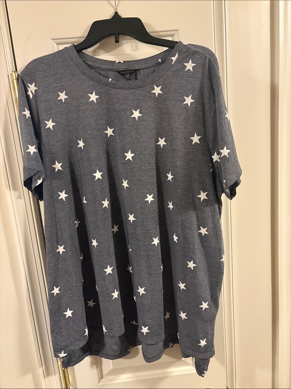 Lucky Brand Blue Star Print Short Sleeve Tee
